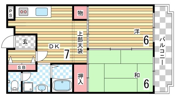 神戸駅 徒歩7分 2階の物件間取画像